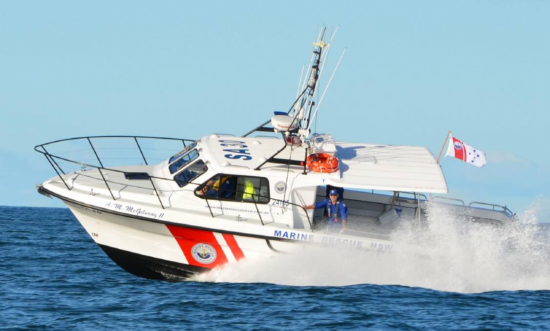 BIG SEARCH AREA: Marine Rescue Shoalhaven is one of six rescue vessels which took part in Monday's search for a missing rock fisherman off Currarong.