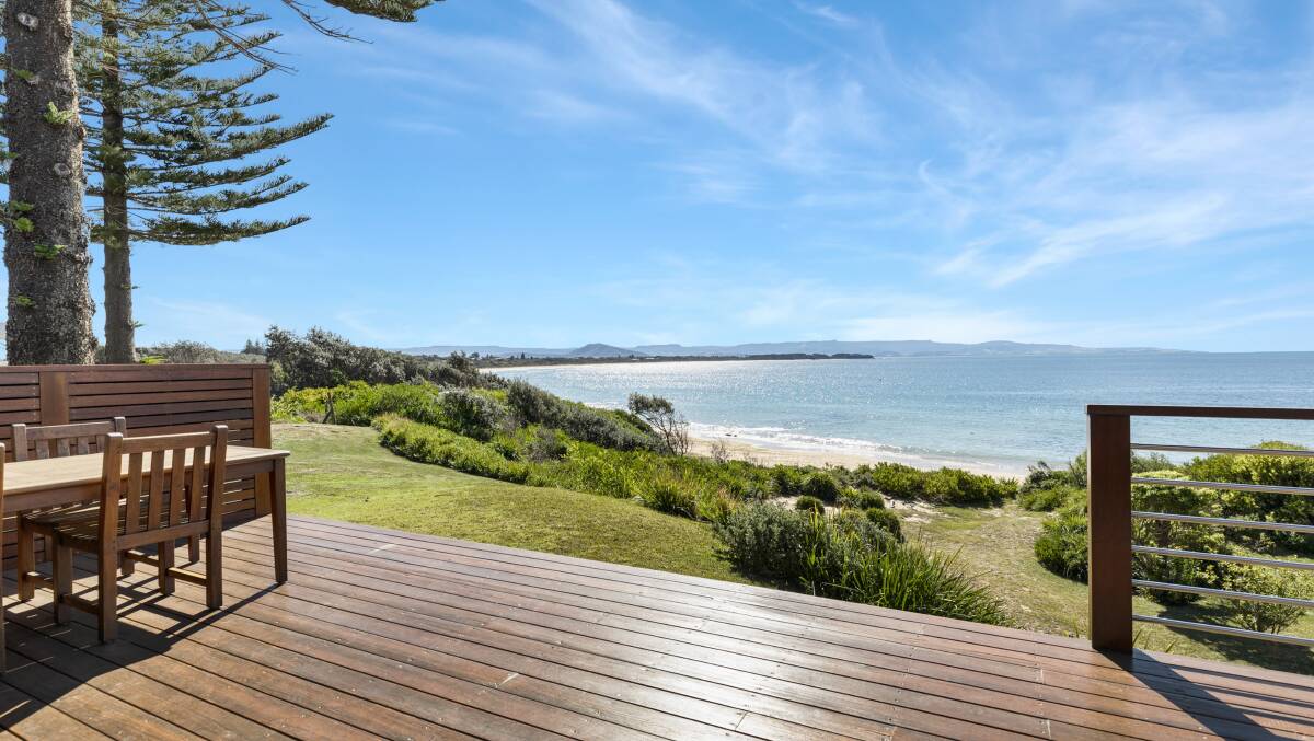 WHAT A VIEW: The property has stunning water views northward to the Gerroa headland and overlooking beautiful Tilbury Cove. Image: Supplied
