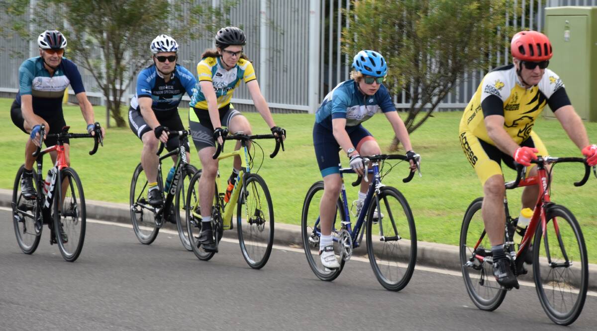ON THE PACE: Matt and Ned Grootenboer lead the Nowra Velo Club's Division three event at the weekend.
.