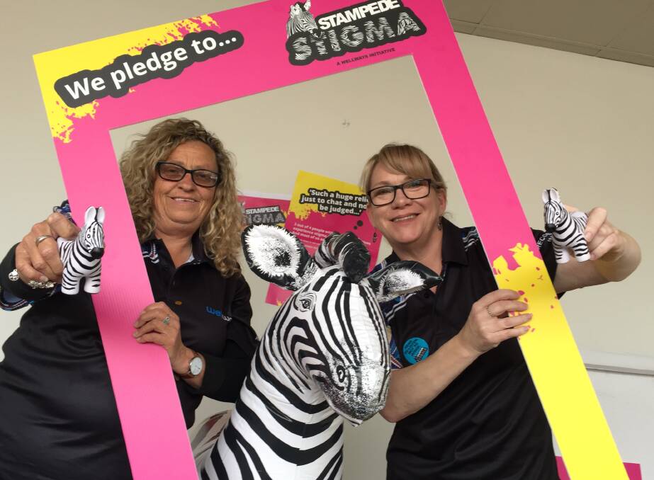 STAMPING OUT STIGMA: Wellways key recovery worker Kathy Musico (left) and Wellways program coordinator Kath Vangelovski are urging everyone to get behind the Stampede Stigma campaign for mental health month during October.
