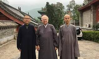 Architect, Glenn Murcutt visiting the Shaolin Temple in China in 2018.