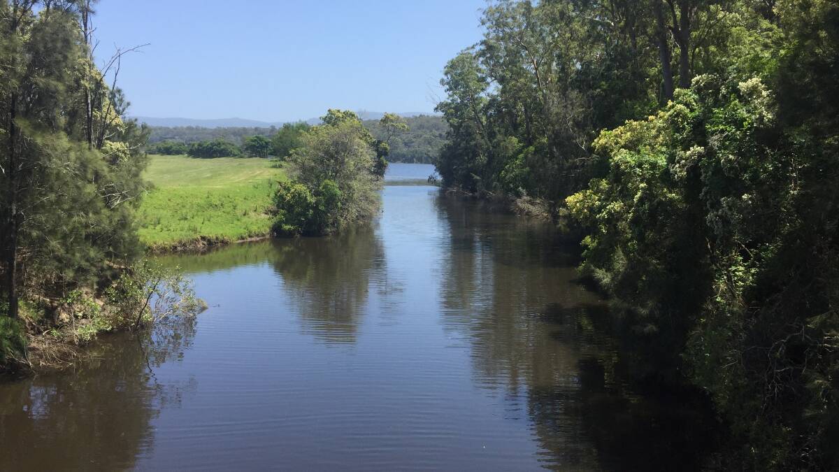 The romantic view from the suspension bridge over Nowra Creek towards the Shoalhaven River.
