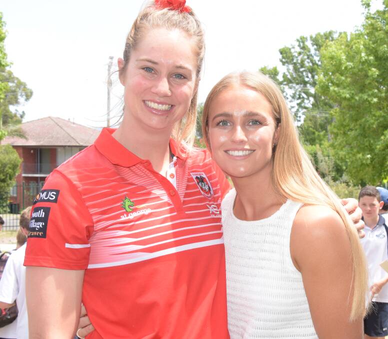 St George Illawarra Dragons Women's NRL, NSW and Australian Jillaroos captain Kezie Apps was special guest at Nowra High School's annual sports awards presentation with sports organiser Kirby Nielsen.