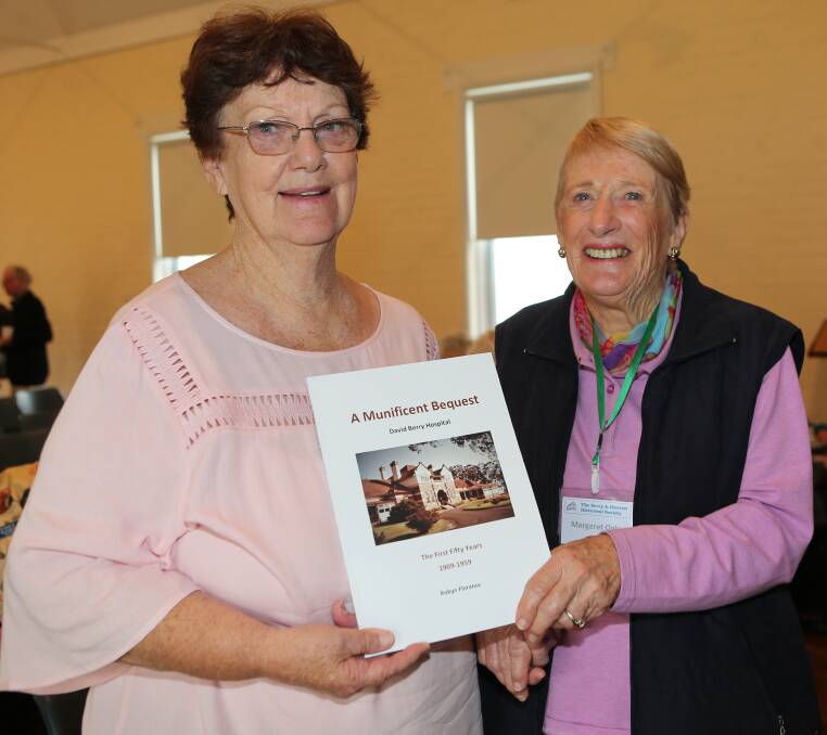 LAUNCH: Widely published local historical author Robyn Florance at the launch of A Munificent Bequest - David Berry Hospital - The First Fifty Years 1909-1959 with Berry and District Historical Association member Margaret Ogle.
