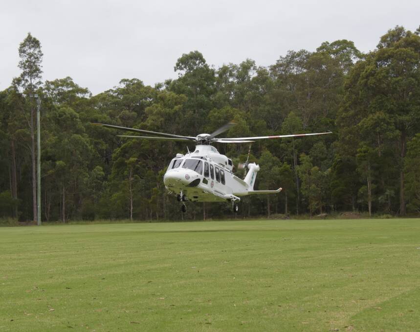 The Toll NSW Ambulance Rescue Helicopter winched one man to safety from St Georges Basin.