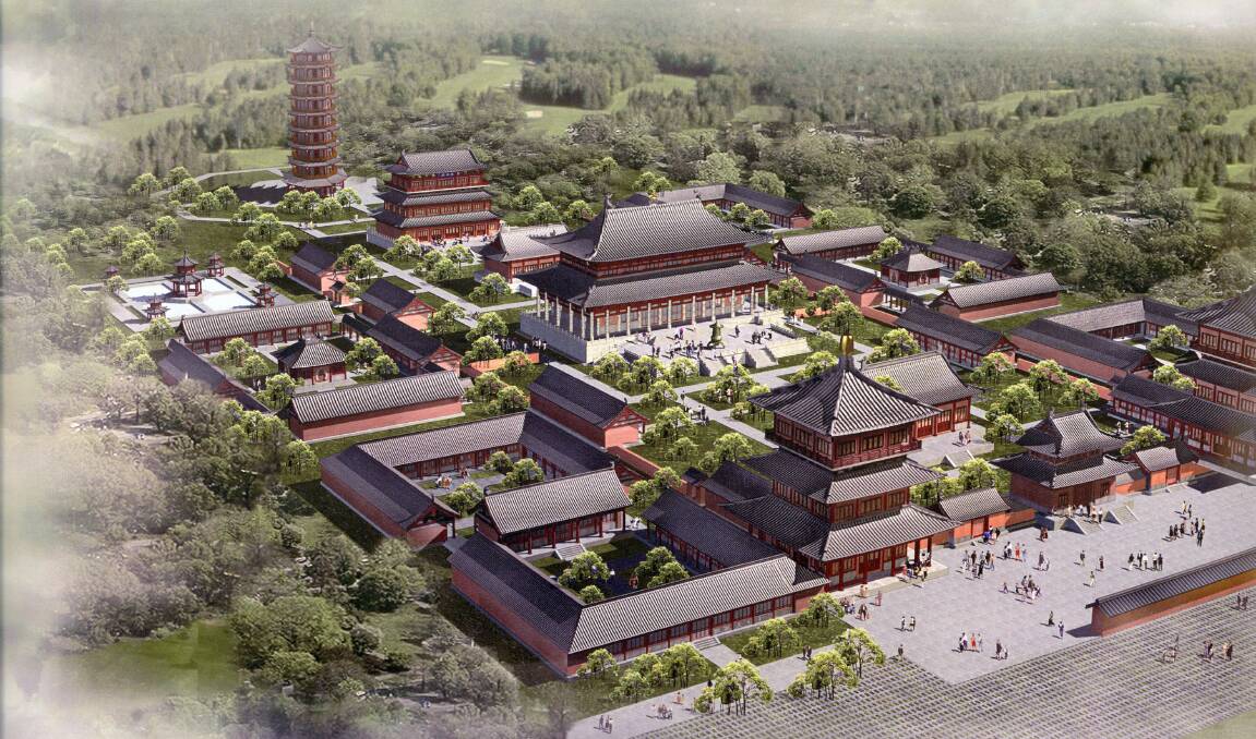 A 2013 artist's impressions of what the original Shaolin Temple and Tourist Development at Falls Creek might have looked like.