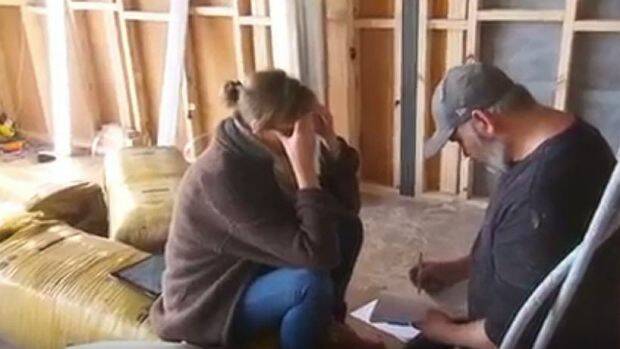 Sarah and Jason feel the pressure ahead of main bedroom reveals. 
Photo: Channel Nine/The Block

