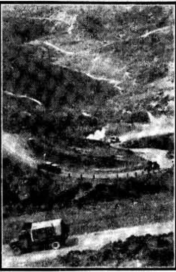 The marrow winding tracks along whihc teh Anzacs withdrew from Greece. Image: Smith's Weekly