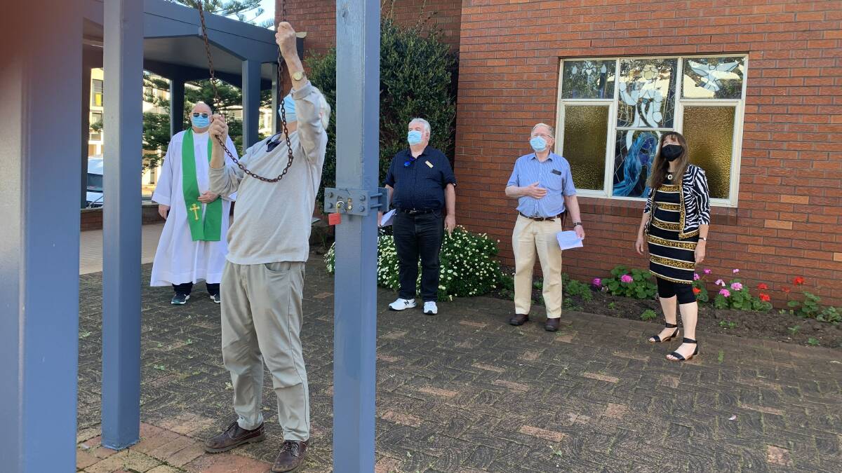 RINGING OUT: Denis Quinn rings the bell as part of Sunday's Faiths4Climate Global Day of Action on Sunday.