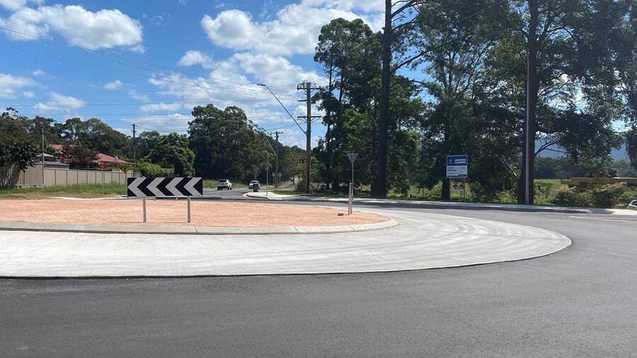 TAKING TRAFFIC: The roundabout at the intersection of Illaroo and West Cambewarra roads, North Nowra is the first stage of Far North Collector Road Network Project. Image: Supplied