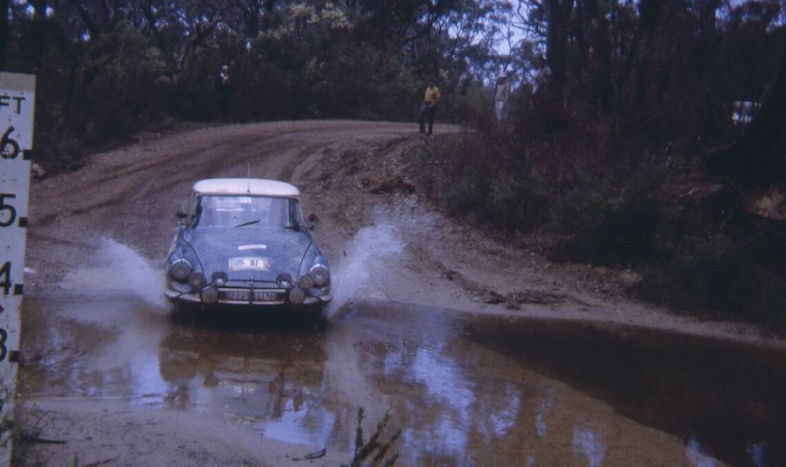 ORIGINAL EVENT: Paul Hoffman's photo of Lucien Bianchi and Jean-Claude Ogier's Citroen DS21 negotiating the creek crossing at Tianjara just moments before their accident.
