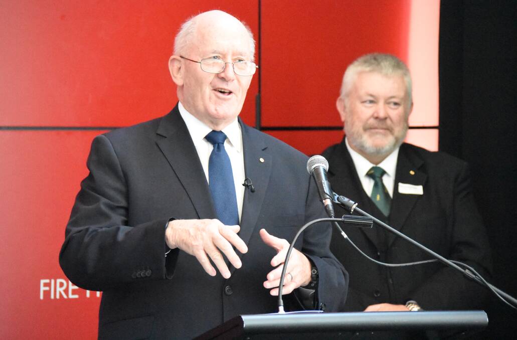 Governor General Sir Peter Cosgrove speaks at the civic reception in Nowra.

