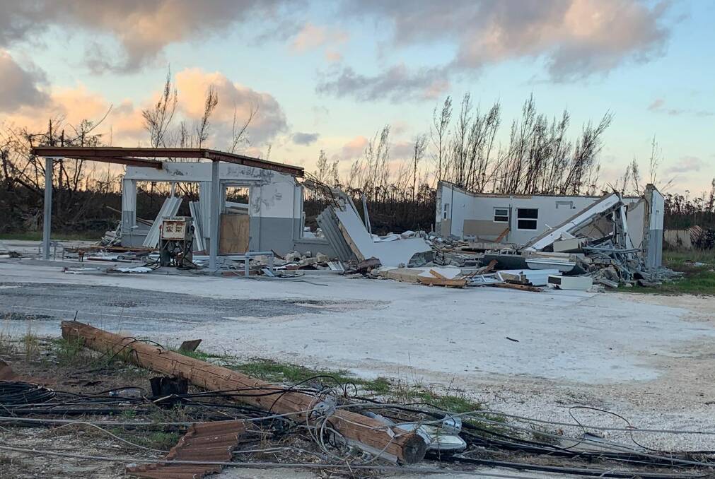 Some of the damage at Freeport on the main island of Grand Bahama after Hurricane Dorian. This used to be a gas station. Image Susan Buzzi (nee Hickey).