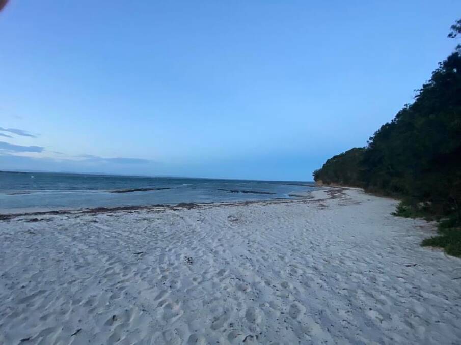 ACCIDENT SCENE: The beach at Plantation Point at Vincentia. Initial reports were the catamaran had capsized offshore around 7.15pm. Image: Supplied
