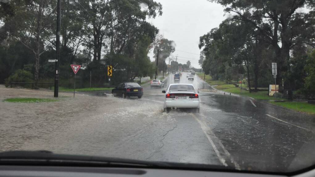 The intersection of Berry Street and Albatross Road in Nowra is always a flood risk in extremely heavy rain, File photo.