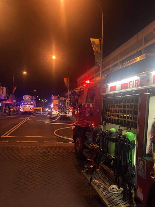 MASSIVE RESPONSE: Fire and Rescue NSW crews from across the Sholhaven and further afield attended the fire in the Nowra CBD. Photo: Fire and Rescue NSW Berry