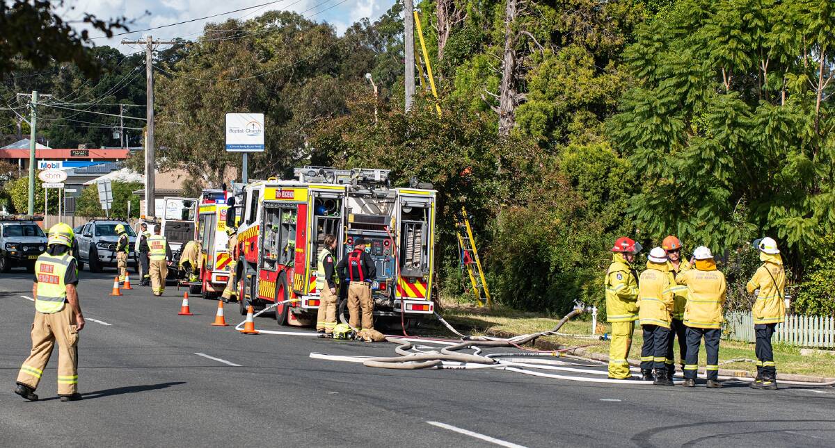 SUSPICIOUS FIRE: Investigations are underway after a house in Kinghorne Street, Nowra was destroyed by fire on Sunday, April 25. Photo: Matt Jeffrey