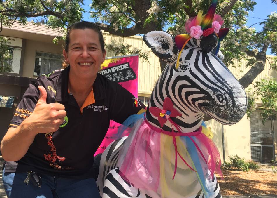 WINNER: Bomaderry's Cheryl Bowers was the winner of the competition to name the Stampede Stigma mascot, a zebra who will now be known as Spirit.