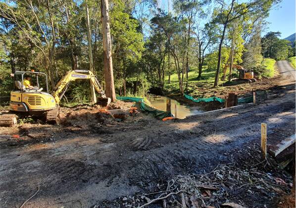 WORK: Vegetation clearing for the side track at Good Dog Creek. Image: Shoalhaven City Council