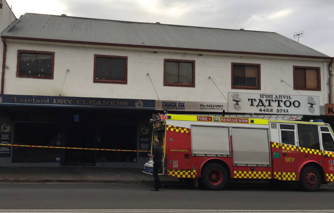 DAMAGE: Multiple fire crews from across the Shoalhaven and further afield from the South Coast and Illawarra were called to the Kinghorne Street location in the Nowra CBD around 1.30am on Thursday, January 28 after reports of the fire
