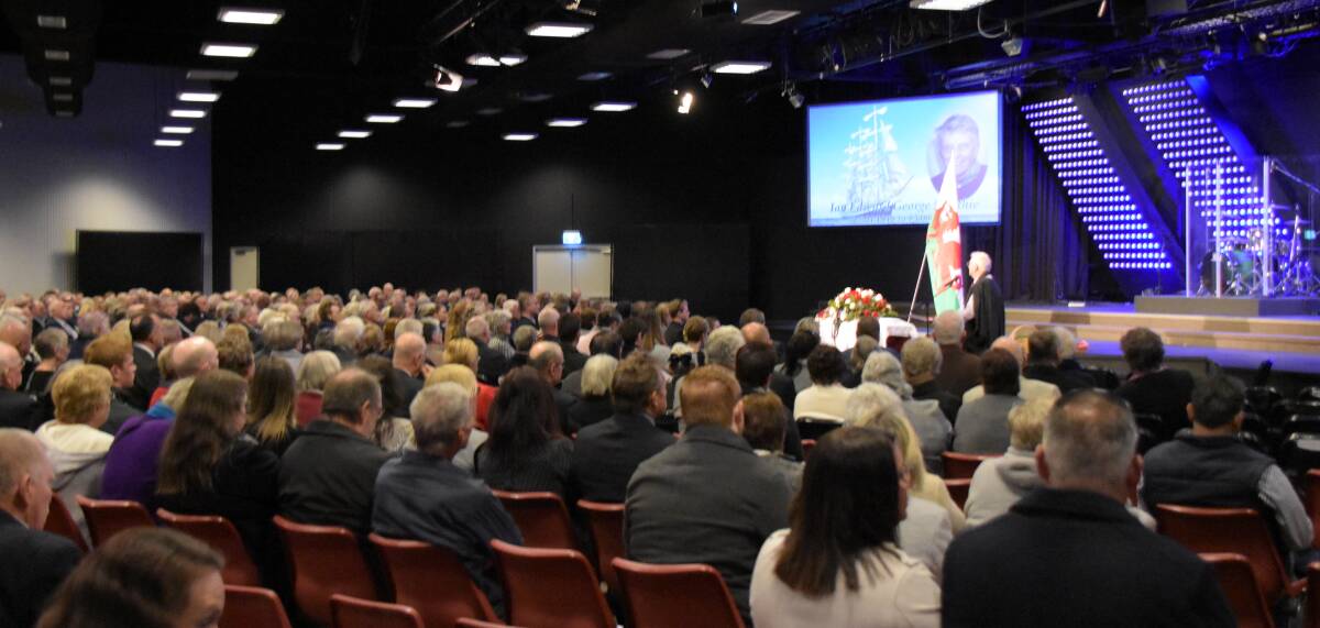 More than 500 people farewelled well-known local businessman Ian Strathie at the Nowra City Church on Monday.