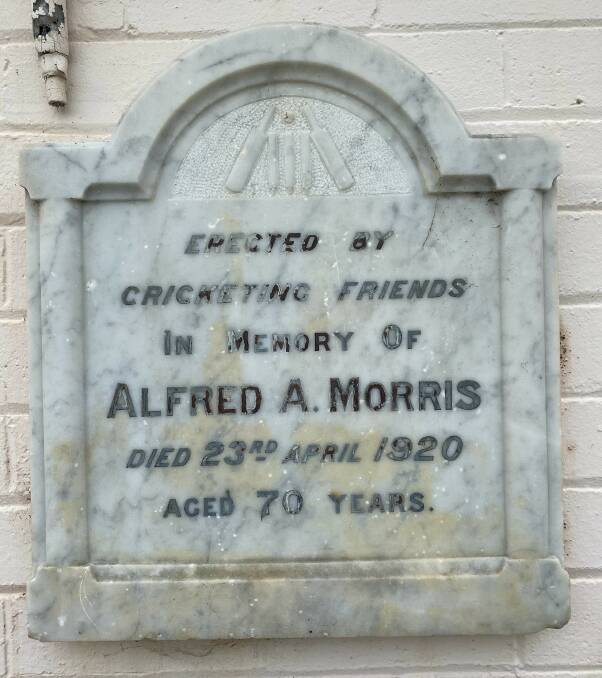 The plaque honouring Alfred A Morris at the Nowra Showground.