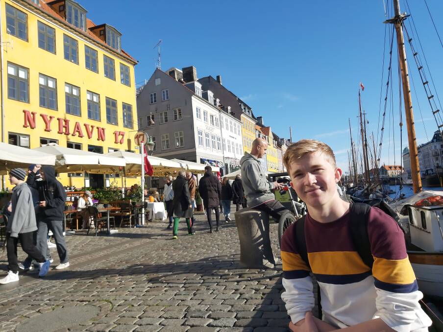 FROM DENMARK WITH LOVE: St John's student Saxon Perry during his 12-month exchange in Denmark.