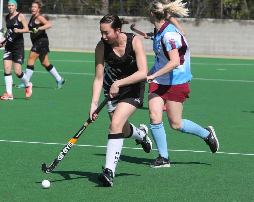 Berry's Nicole Stone scored two goals in her side's 4-3 win over Shoalhaven Heads.Photo: Robert Crawford