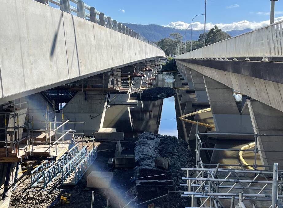 Take a look at the latest work on the new $342m Nowra bridge project. Photos: Robert Crawford