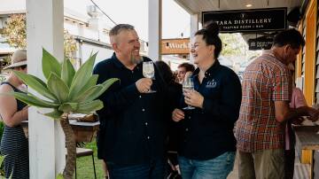 Alarna Doherty and Ben Stephenson of Tara Distillery at their new new gin tasting and cocktail bar inside WorkLife on Albert Street, near the IGA carpark in Berry. Picture supplied.