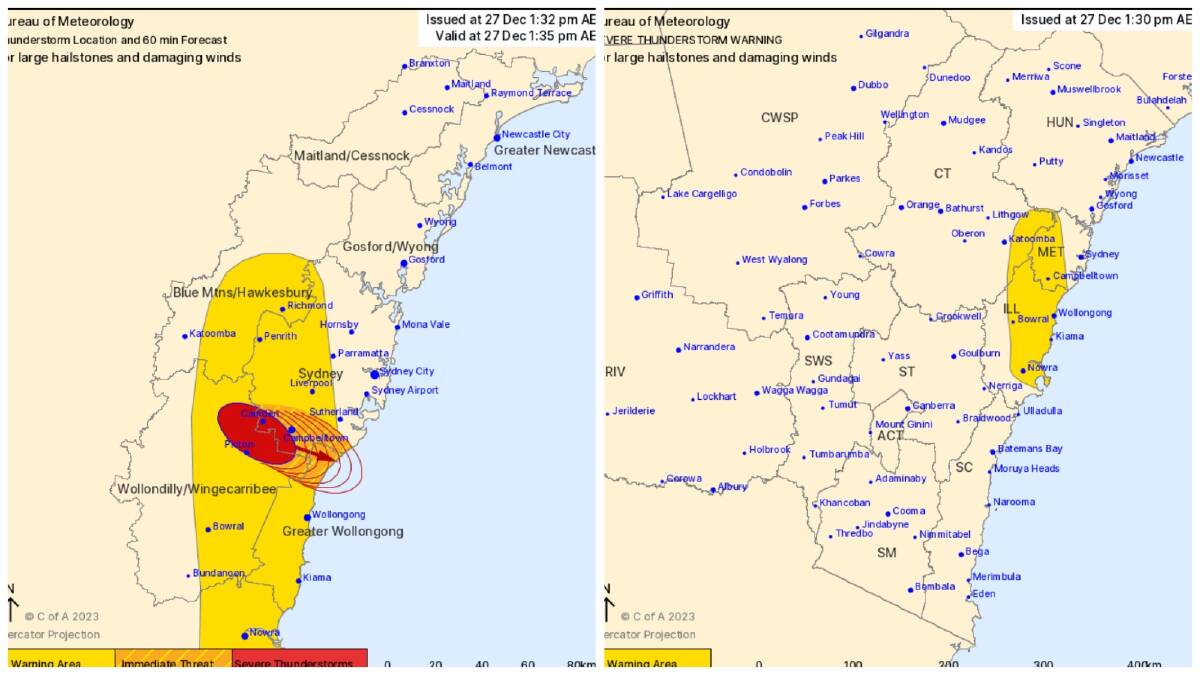 Severe weather alert to affect parts of the Illawarra, Nowra