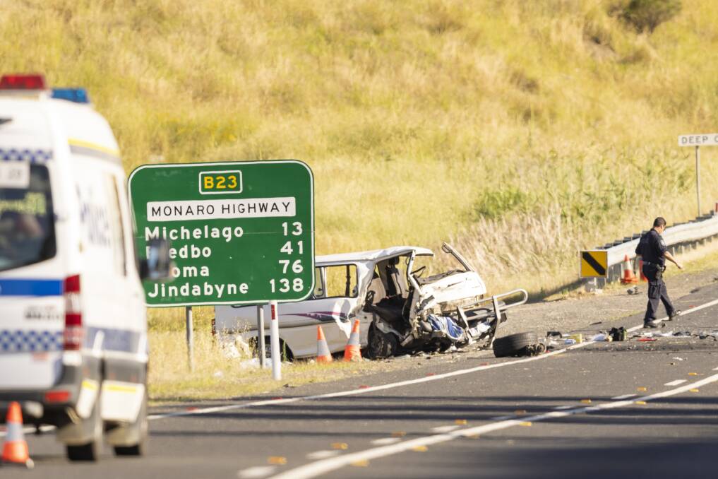The Monaro Highway, south of Canberra, was closed for several hours on December 30 following a fatal crash. Picture: Keegan Carroll