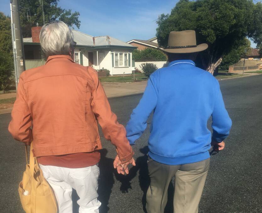 TOGETHER: My parents on one of their daily walks to the CBD - before the recent Shepparton lockdown. Image: Juanita Greville