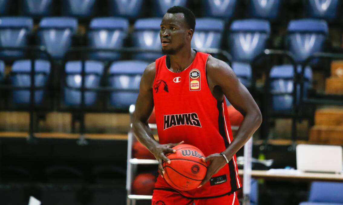 Hawks coach Brian Goorjian admits he has some work to do to re-introduce returning stars Deng Adel (pictured) and Cam Bairstow into his rotation. Photo: Anna Warr