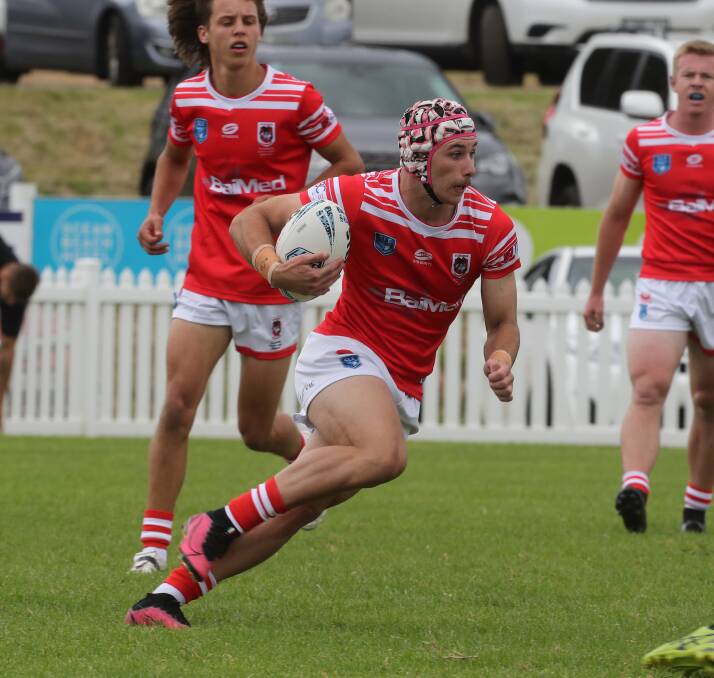 Jack Piccirilli was one of six try-scorers for the Illawarra South Coast Dragons on Sunday. Picture: Robert Peet