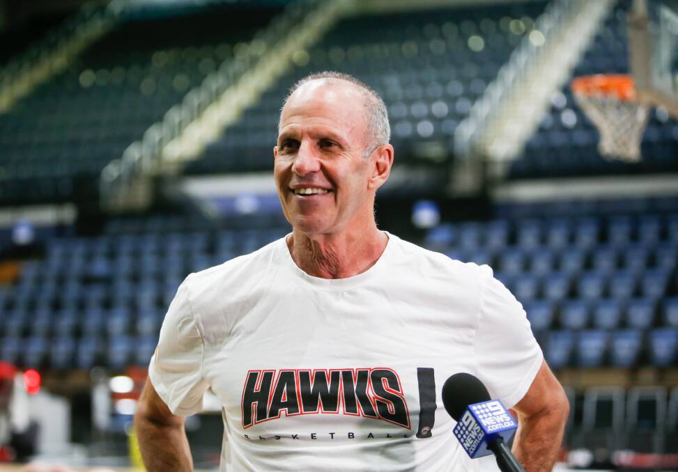 Hawks coach Brian Goorjian at the WEC. Photo: Anna Warr