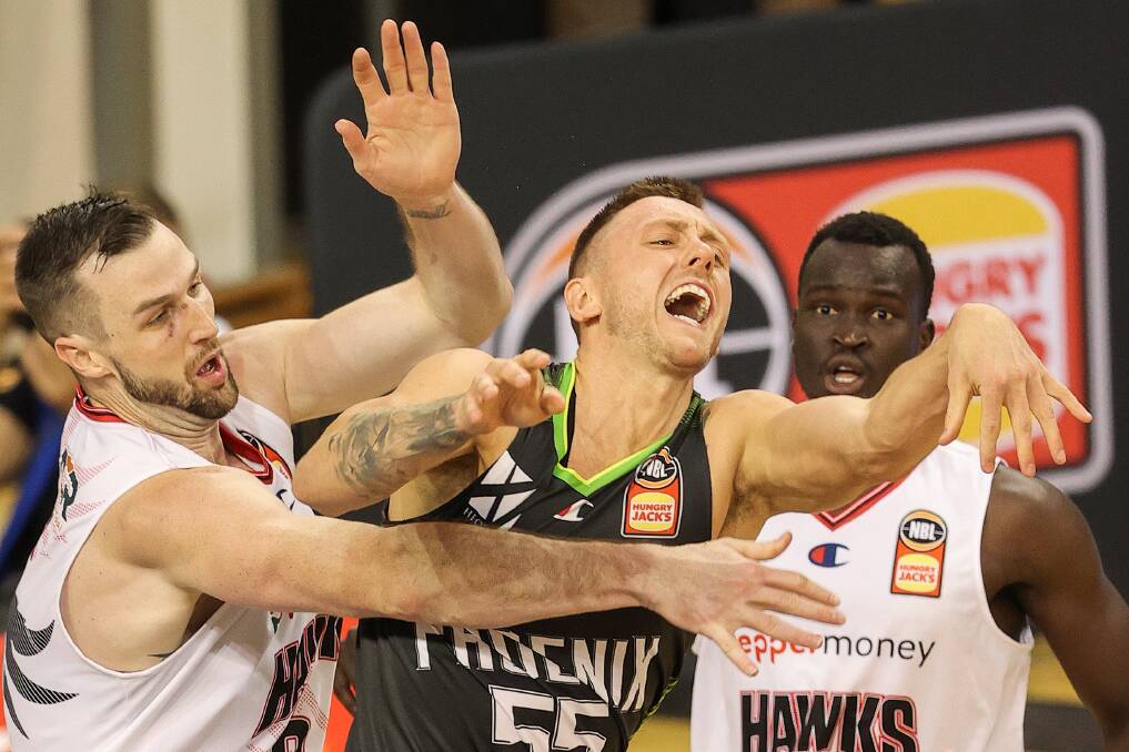 The Hawks were out-hustled by the Phoenix on Sunday. Photo: NBL