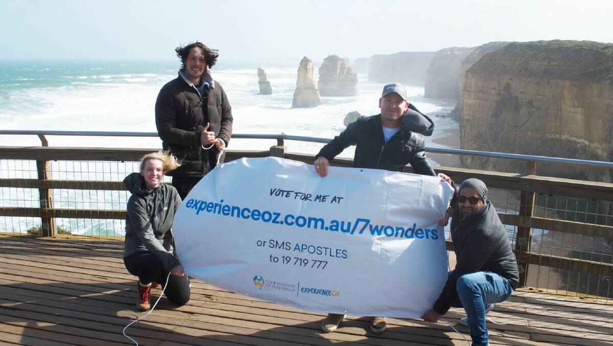 Visit: The Experience Oz team encouraging people to vote for the Twelve Apostles as part of a new campaign.