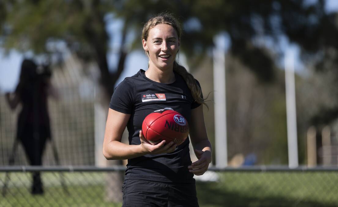 South Coast's Tarni Evans will showcase her skills for a chance to be named in the AFLW draft for 2021. Photo: AFLW Academy. 