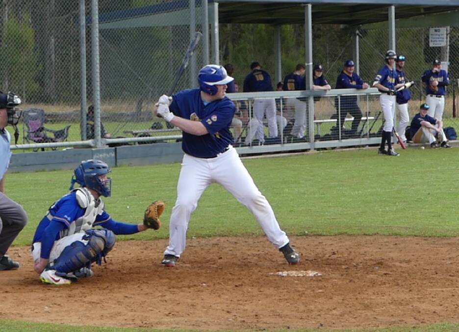 Stephen at the plate for the Dapto team in the Illawarra League. Picture supplied. 