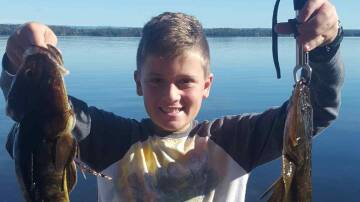 Jamie Gorgievski, age 10, from Shellharbour caught these flathead in St George's Basin on the June long weekend.  