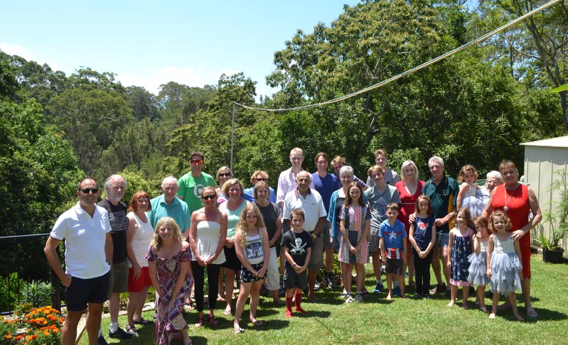 FAREWELL: Members of the extended Laverty family gathered for the last time at 15 Illaroo Road, where family have lived for four generations. And yes, the kids still kept running down "the cliff". The home there will be demolished to make way for the new Shoalhaven Bridge. 