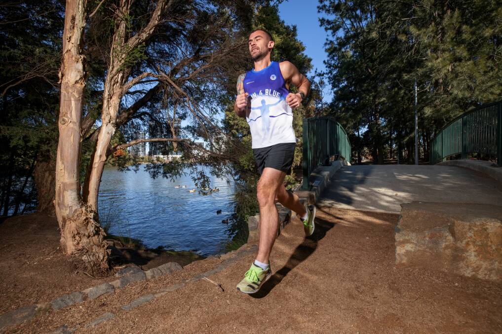 Sergeant Dave Reis from ACT Policing will be running for 24 hours straight this weekend in support of the Run4Blue campaign. Picture: Sitthixay Ditthavong