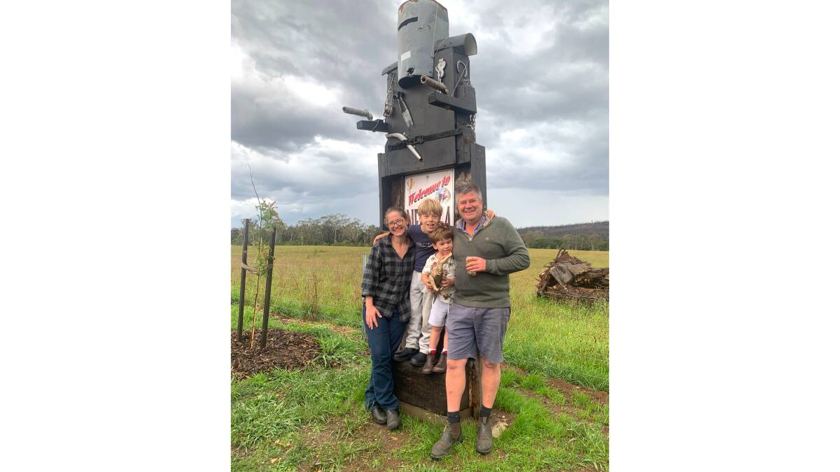Publicans Sarah and Phil Smith with their children Hugo and Oliver at the local landmark earlier this week. Picture by Tim the Yowie Man