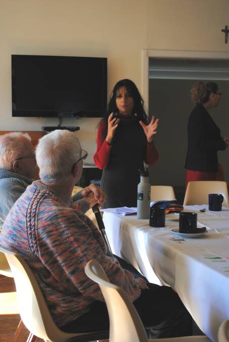 Shoalhaven City Councillor and specialist Parkinson's clinical nurse consultant Nina Digiglio speaks addresses the Ulladulla Stroke Recovery Club.