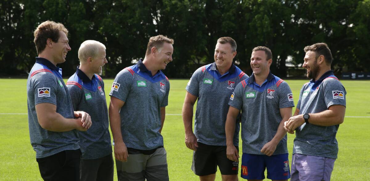 Rookie head coach Adam O'Brien will lead a new-look coaching staff that includes Rory Kostjasyn, Scott Dureau, David Furner, Willie Peters and Eric Smith when the Knights kick-off pre-season training this week at Mayfield. Photo: Simone De Peak.