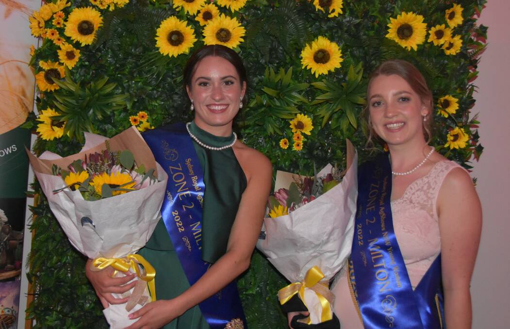 SYDNEY BOUND: Imogen Clarke, Nowra Show Society, and Madelyn Nash, Milton Show Society, were the Zone 2 Sydney Royal Agshows NSW Young Women winners announced at Ulladulla Civic Centre on Saturday night. Photo by John Ellicott.