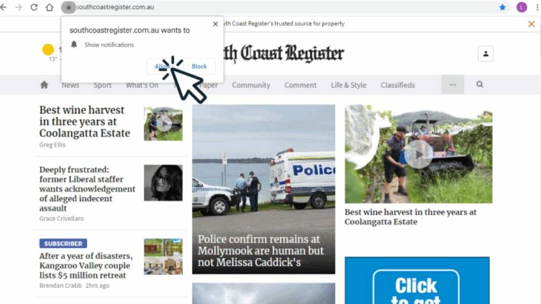 The South Coast Register launches push notifications for news alerts