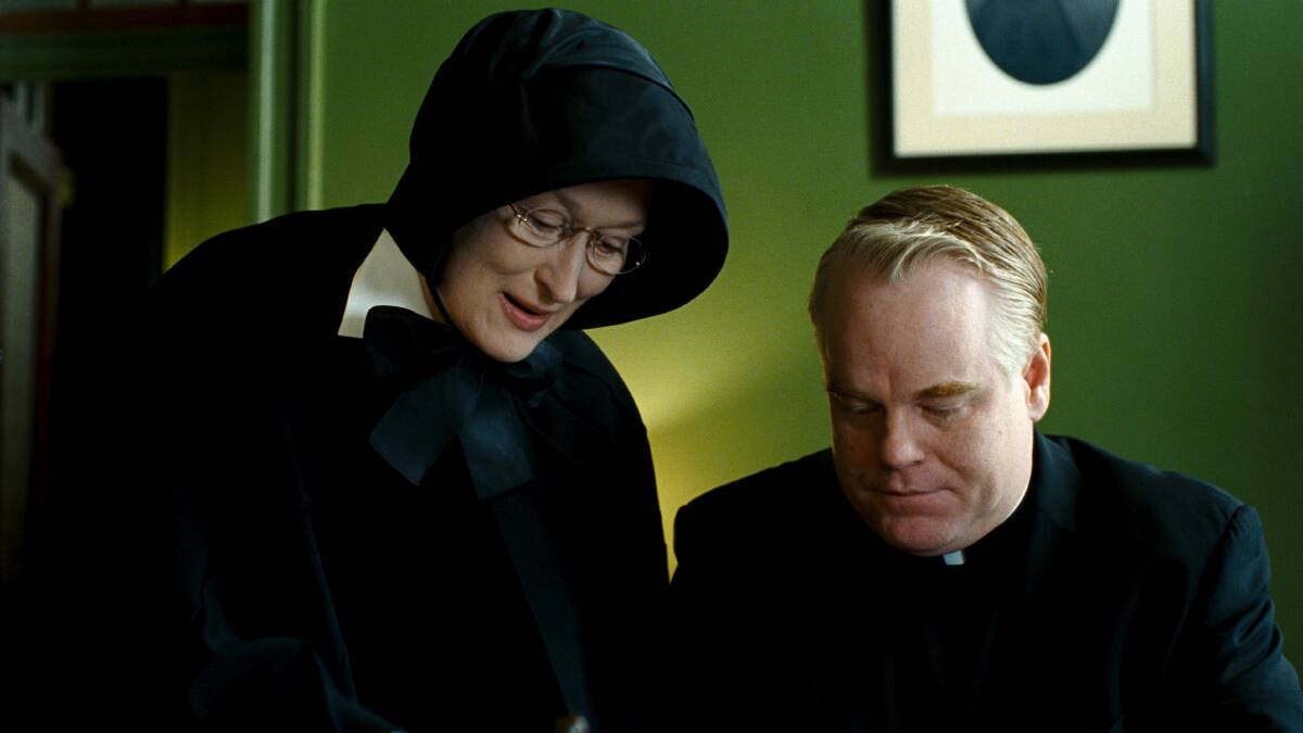 Meryl Streep, left, and Philip Seymour Hoffman in Doubt. Picture: Andrew Schwartz