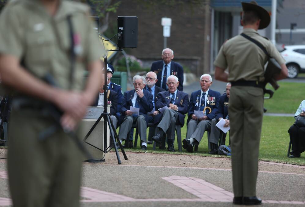 CEREMONY: The Victory in the Pacific Day service held at the Wollongong Cenotaph in 2017. Picture: Robert Peet